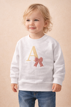 Load image into Gallery viewer, Personalised Embroidered Initial and Name Bow Sweatshirt