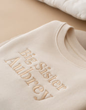 Load image into Gallery viewer, Personalised Big Sibling Embroidered Sweatshirt - Natural