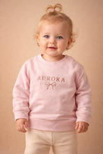 Load image into Gallery viewer, Personalised Embroidered Name and Bow Sweatshirt