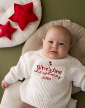 Load image into Gallery viewer, Personalised Knitted My First Christmas Jumper