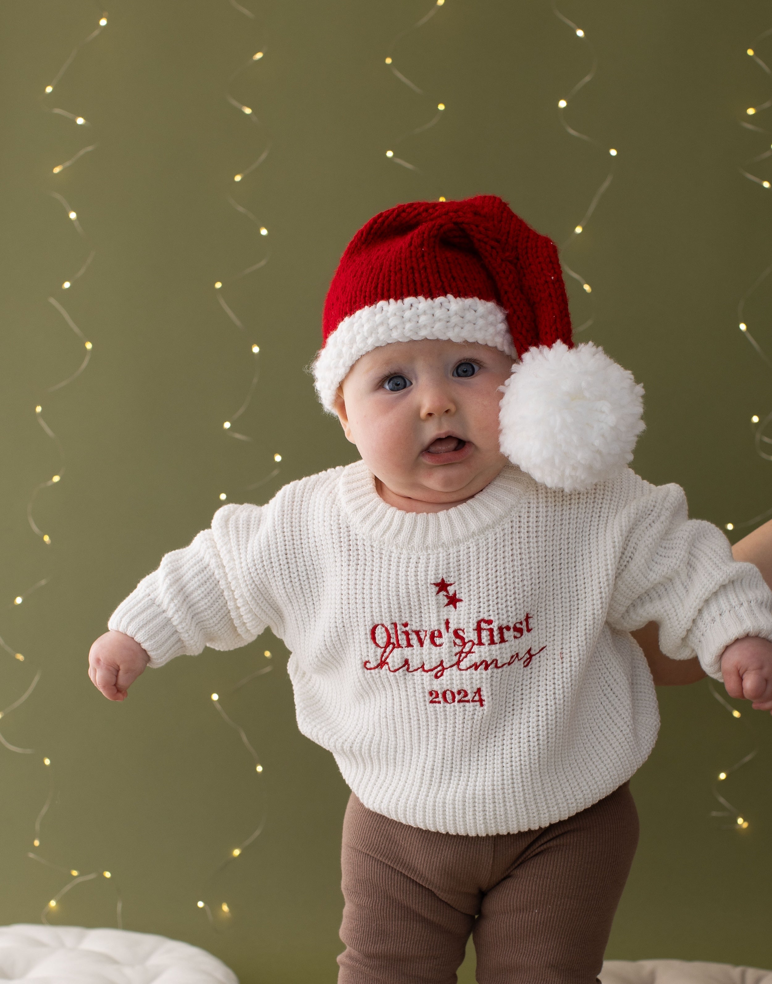 Personalised Knitted My First Christmas Jumper