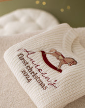 Load image into Gallery viewer, Personalised Knitted My First Christmas Jumper - Rocking Horse