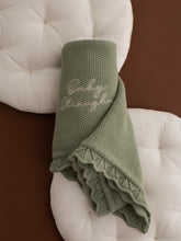 Load image into Gallery viewer, Personalised Classic Knitted Blanket- Sage