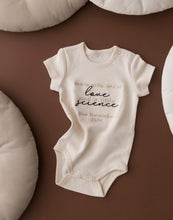 Load image into Gallery viewer, Personalised Made with Lots of Love and a Little Science Baby Vest