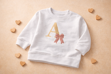 Load image into Gallery viewer, Personalised Embroidered Initial and Name Bow Sweatshirt