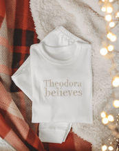 Load image into Gallery viewer, Personalised Name Believes Christmas Pyjamas
