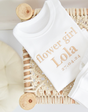 Load image into Gallery viewer, Personalised Embroidered Flower Girl Pyjamas