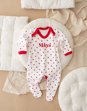 Load image into Gallery viewer, Personalised Embroidered Love Valentine's Day Baby Grow