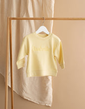 Load image into Gallery viewer, Personalised Name Embroidered Lemon Sweatshirt