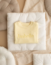 Load image into Gallery viewer, Personalised Name Embroidered Lemon Sweatshirt
