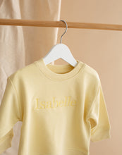 Load image into Gallery viewer, Personalised Name Embroidered Lemon Sweatshirt