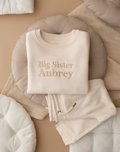 Load image into Gallery viewer, Personalised Big Sibling Embroidered Tracksuit - Natural
