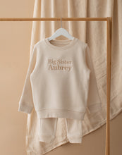 Load image into Gallery viewer, Personalised Big Sibling Embroidered Tracksuit - Natural
