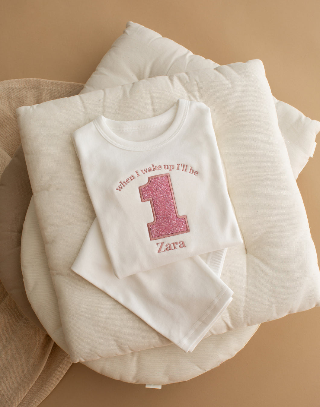 Personalised Embroidered Birthday Pyjamas - Pink Sparkle