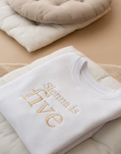 Load image into Gallery viewer, Personalised Embroidered Name is Birthday Sweatshirt
