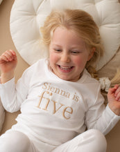 Load image into Gallery viewer, Personalised Embroidered White Birthday Pyjamas
