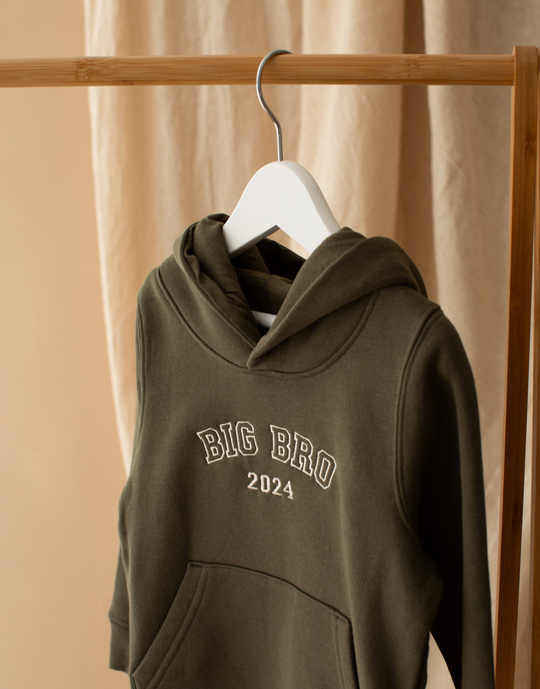 Big Bro Embroidered Hoodie - Khaki