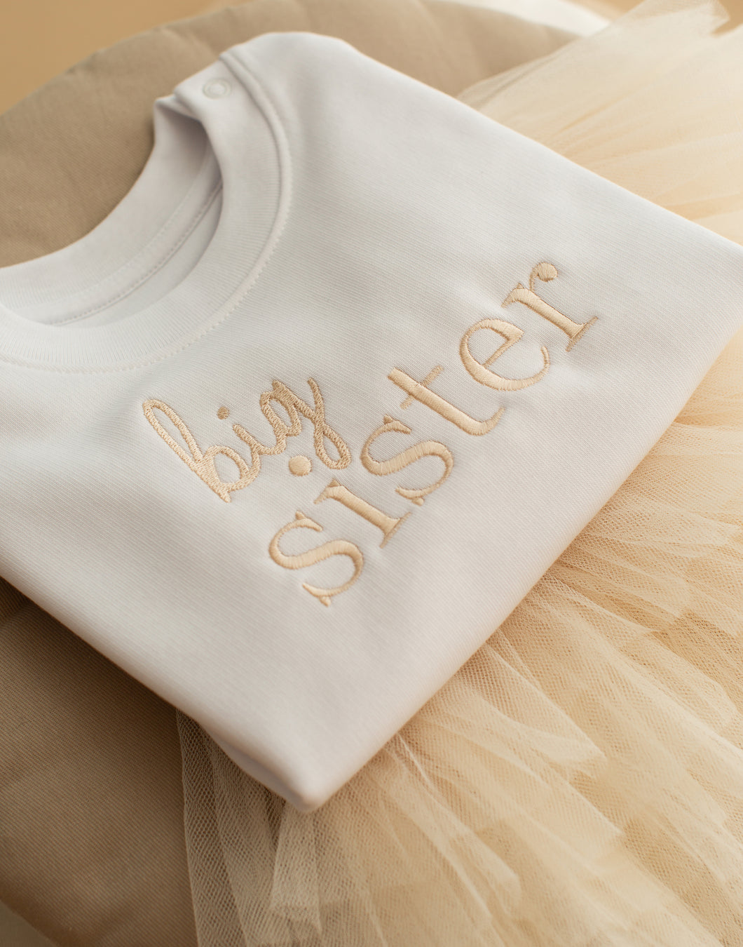 Big Sister Embroidered Sweatshirt - White