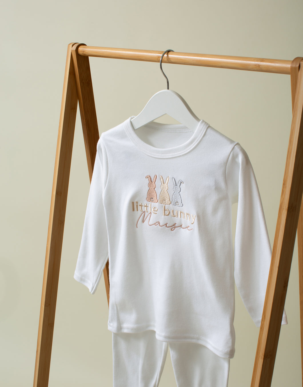 Embroidered Personalised Bunny Pyjamas