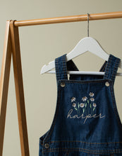 Load image into Gallery viewer, Personalised Denim Dungarees - Flowers
