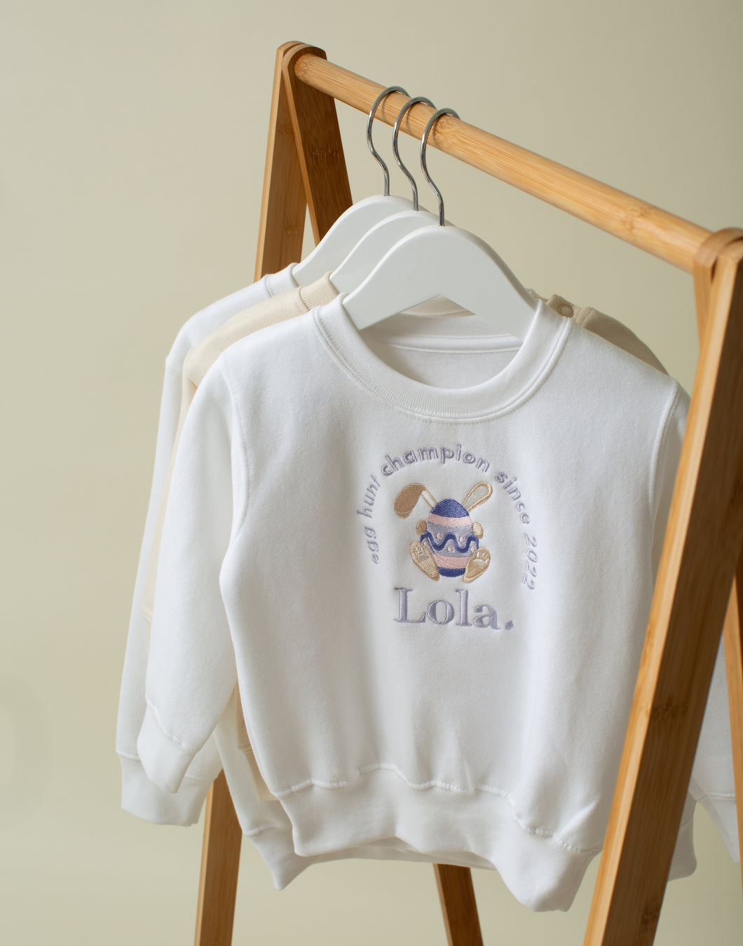 Personalised Egg Hunt Champion Embroidered Top - White