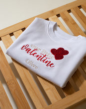 Load image into Gallery viewer, Embroidered Our Little Valentine Sweatshirt - Glitter
