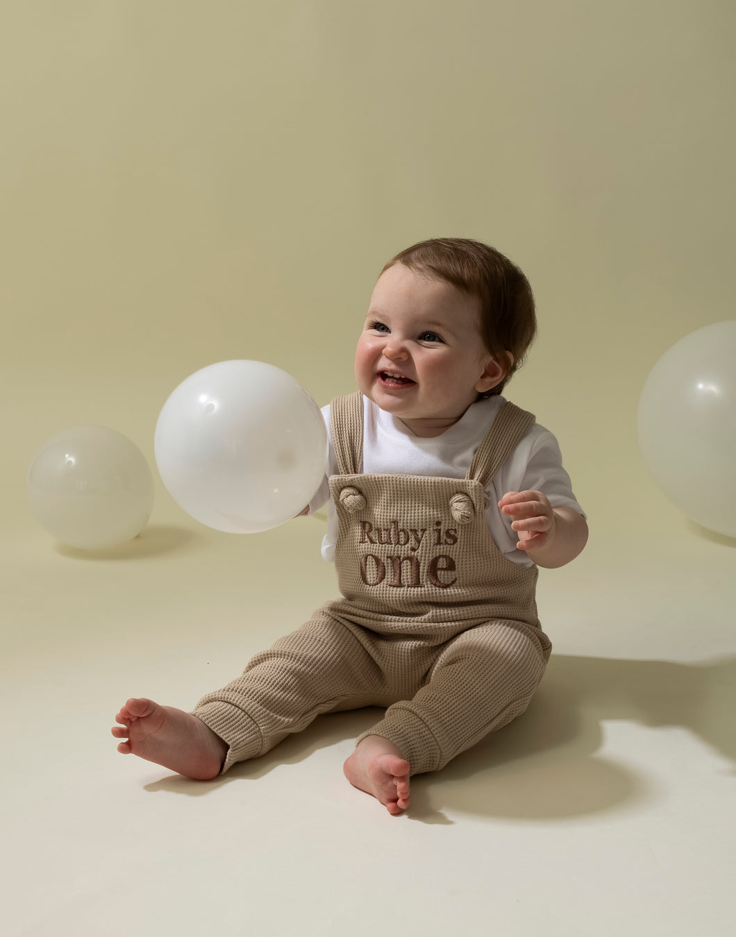 Personalised Birthday Overalls - Beige