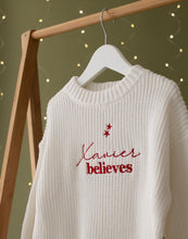 Load image into Gallery viewer, Personalised Knitted Christmas Jumper - Believes
