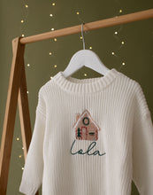 Load image into Gallery viewer, Personalised Knitted Christmas Jumper - Gingerbread House
