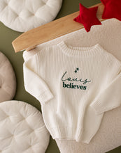 Load image into Gallery viewer, Personalised Knitted Christmas Jumper - Believes
