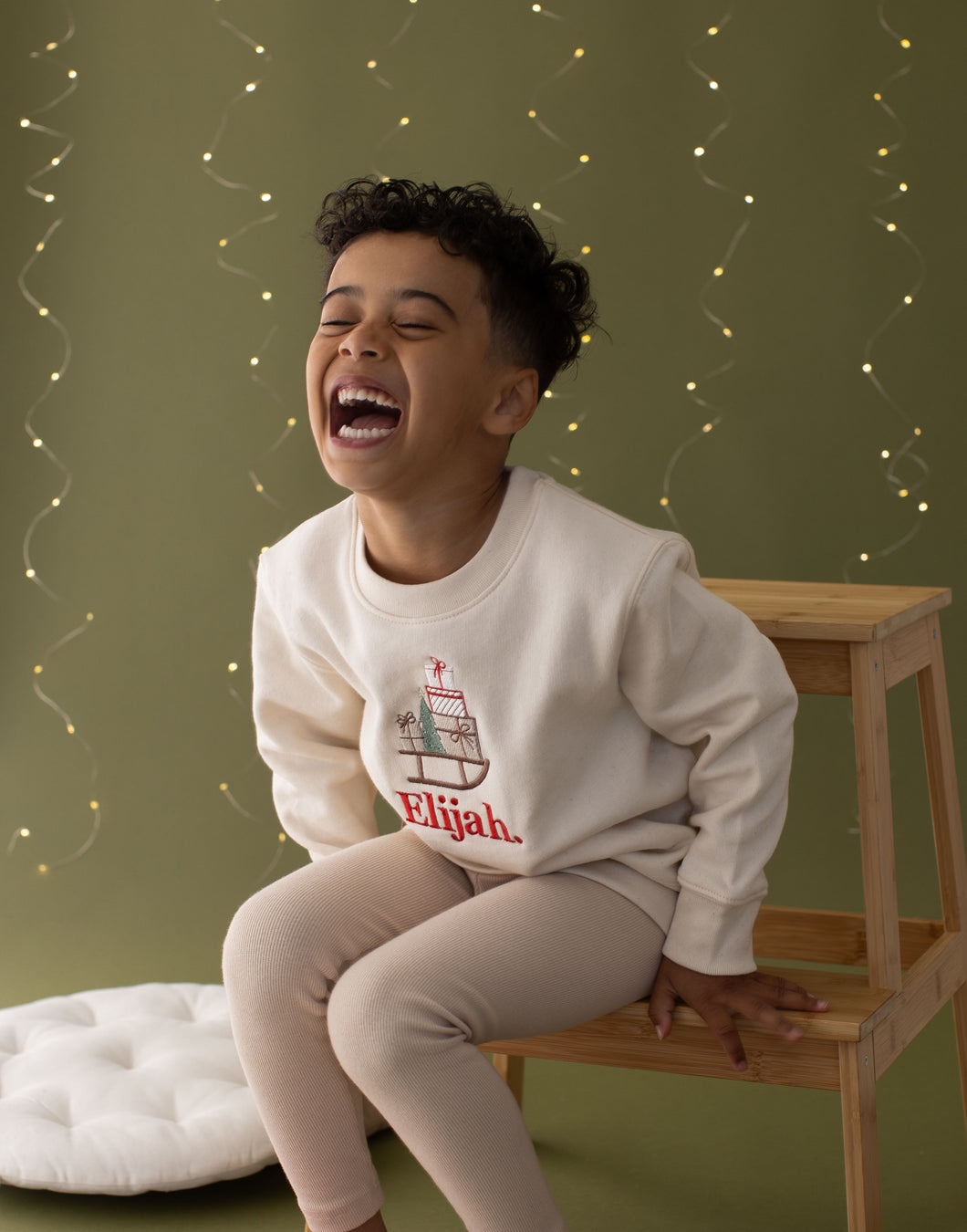 Personalised Present Sleigh Sweatshirt