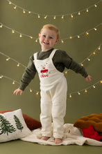 Load image into Gallery viewer, Personalised Teddy Christmas Dungarees - Red Wagon
