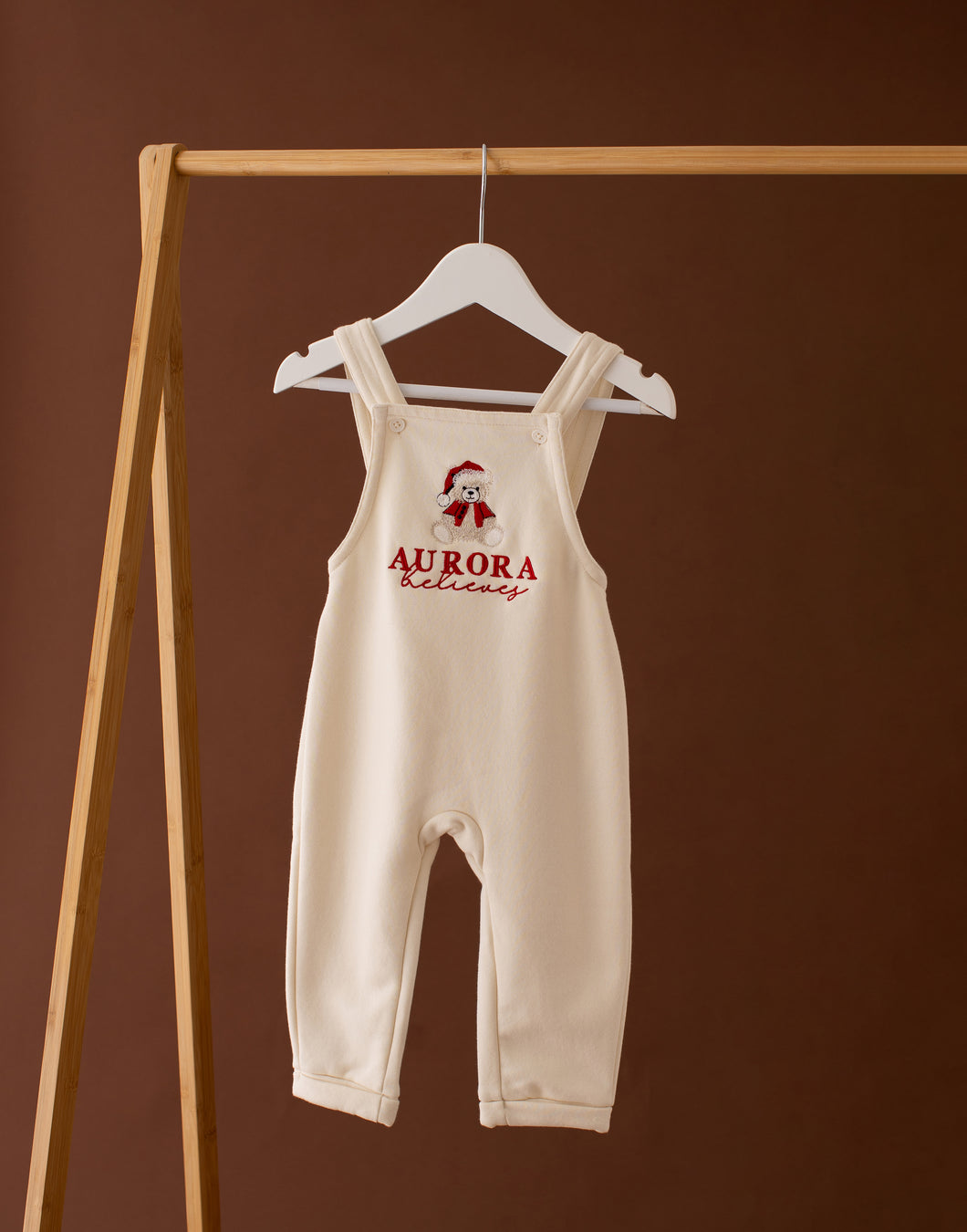 Personalised Teddy Bear Christmas Dungarees - Believes