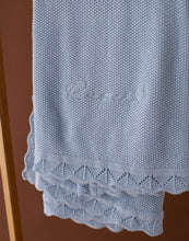 Load image into Gallery viewer, Personalised Classic Knitted Blanket-  Pale Blue

