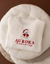 Load image into Gallery viewer, Personalised Knitted Christmas Jumper - Believes Teddy
