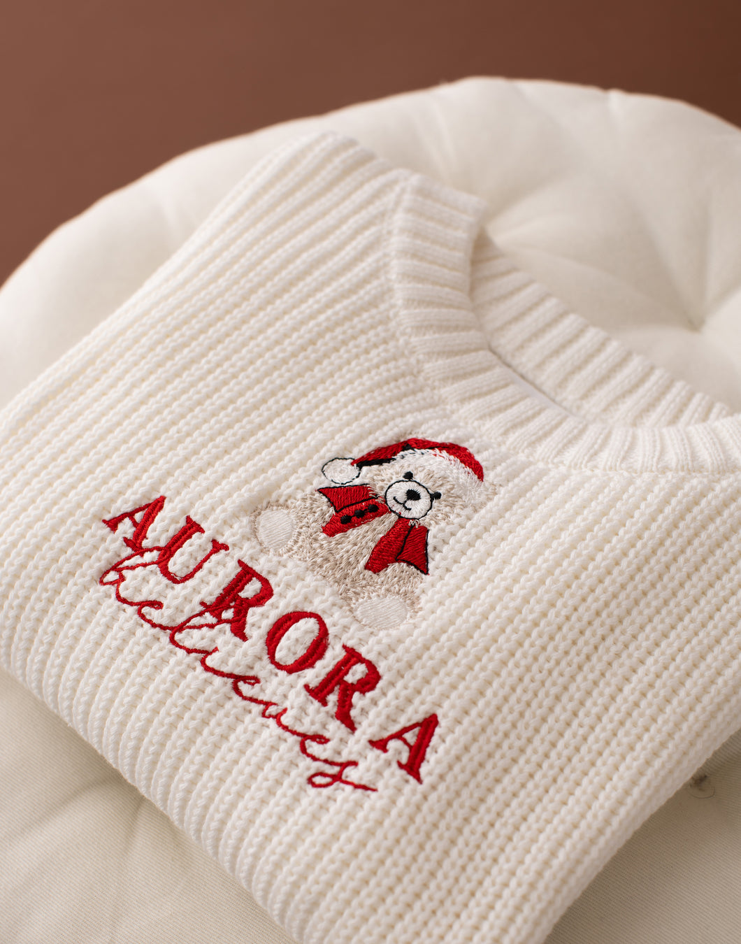 Personalised Knitted Christmas Jumper - Believes Teddy