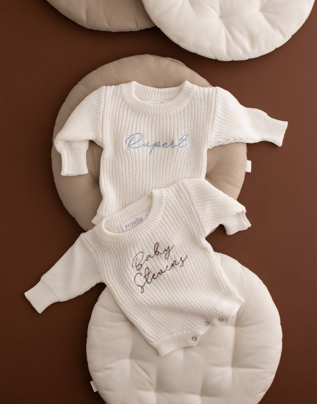 Personalised Name Baby Knitted Romper