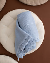 Load image into Gallery viewer, Personalised Classic Knitted Blanket-  Pale Blue
