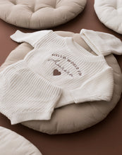 Load image into Gallery viewer, Personalised Hello World Baby Knitted Set
