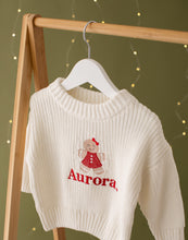 Load image into Gallery viewer, Personalised Knitted Christmas Jumper - Girl Gingerbread
