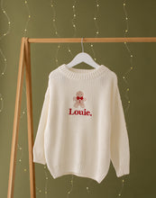 Load image into Gallery viewer, Personalised Knitted Christmas Jumper - Boy Gingerbread
