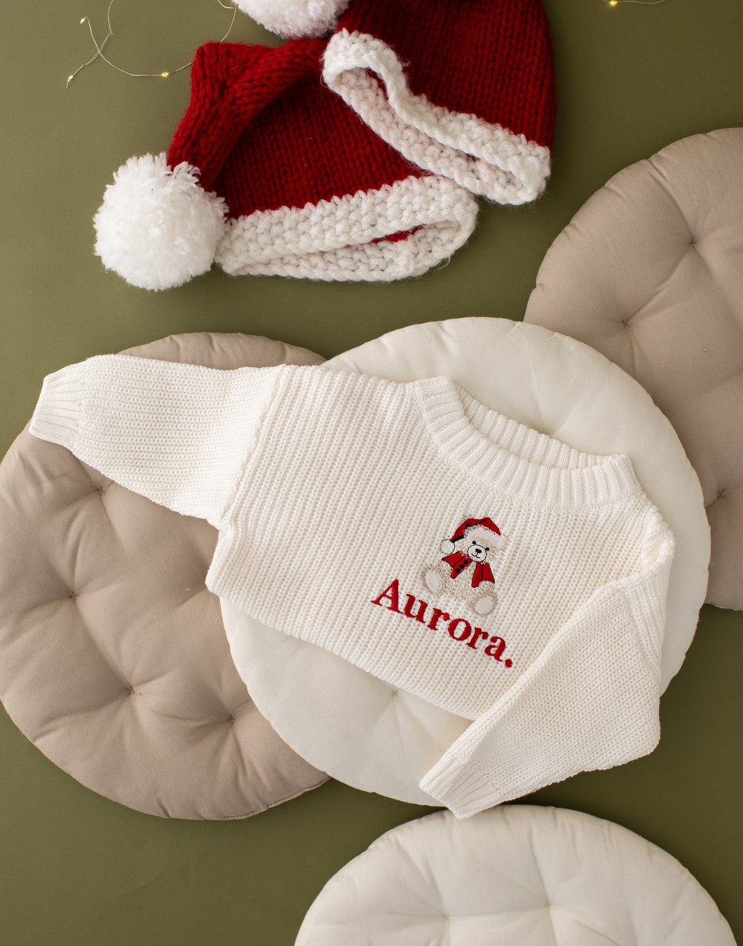 Personalised Knitted Christmas Jumper -Teddy