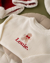 Load image into Gallery viewer, Personalised Knitted Christmas Jumper - Boy Gingerbread
