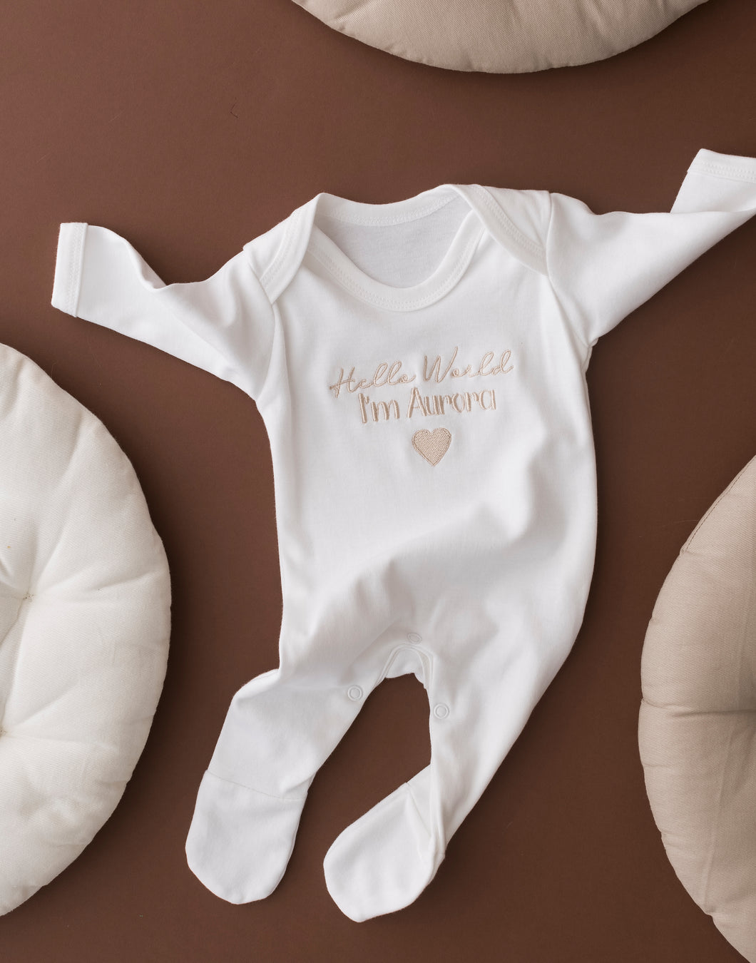 Personalised Hello World Baby Grow - Heart