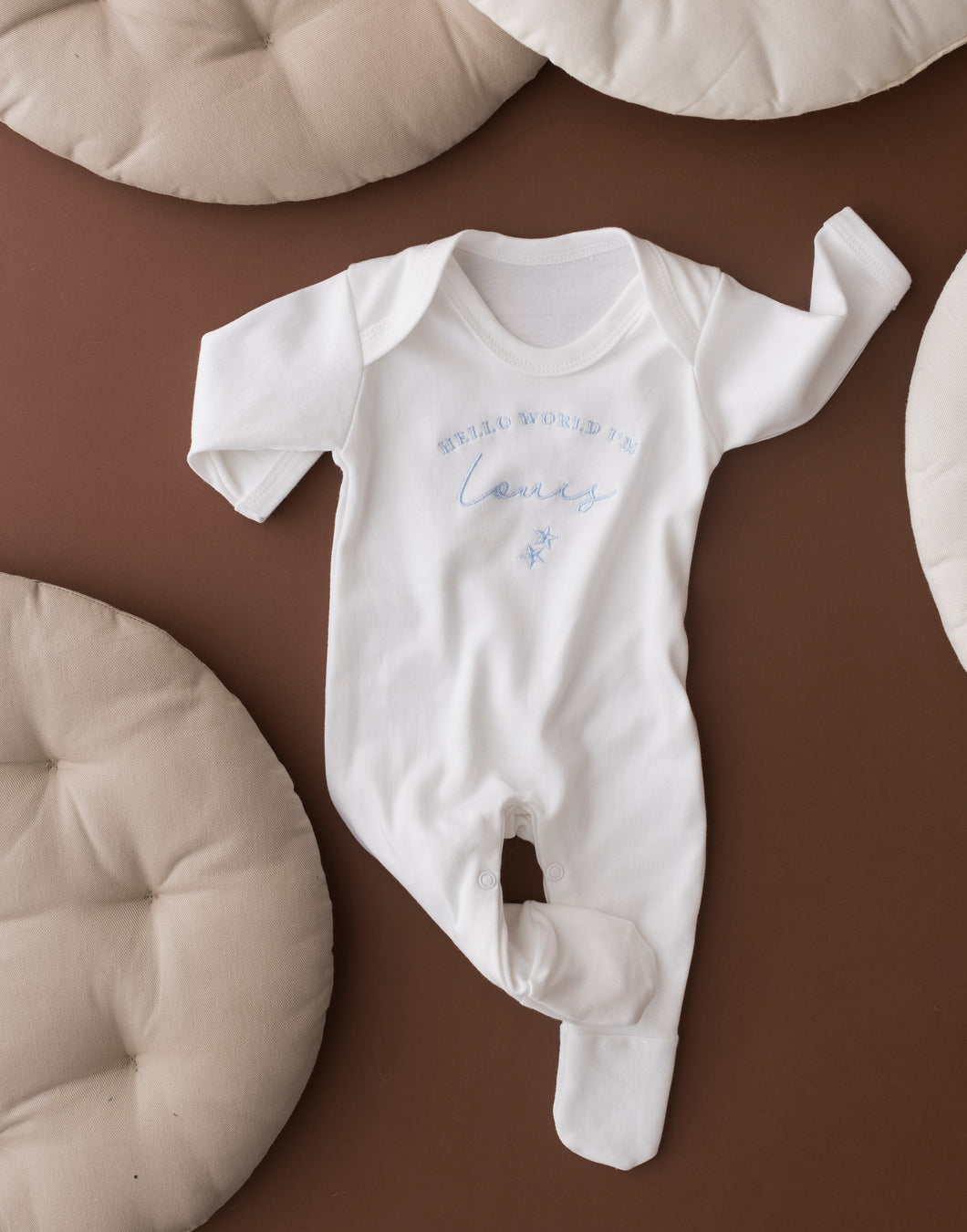 Personalised Hello World Baby Grow - Stars