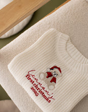 Load image into Gallery viewer, Personalised Knitted My First Christmas Jumper - Teddy
