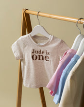 Load image into Gallery viewer, Personalised Embroidered Name is Age Birthday T-shirt
