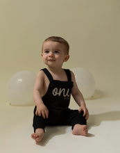 Load image into Gallery viewer, Personalised Birthday Overalls - Black
