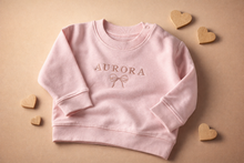 Load image into Gallery viewer, Personalised Embroidered Name and Bow Sweatshirt
