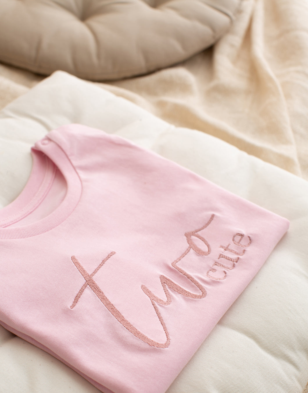 Personalised Embroidered Two Cute T-shirt